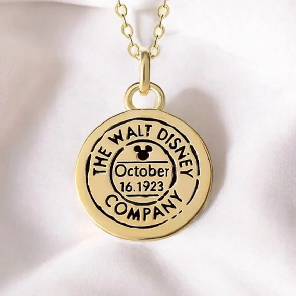 DISNEY. Mickey Mouse 18K Gold Plated Sterling Silver Pendent Necklace, 18 inch - Picture 2 of 4